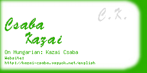 csaba kazai business card